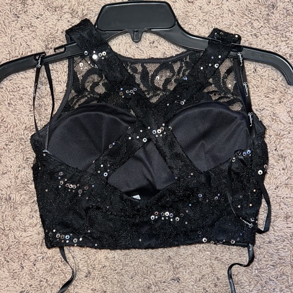 Xtraordinary Black Lace Sequin Two-Piece Prom Dress - Picture 4 of 4